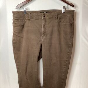 Lee Regular Fit Straight Leg Mid Rise Secretly Shapes Jeans Brown Women 18 Short